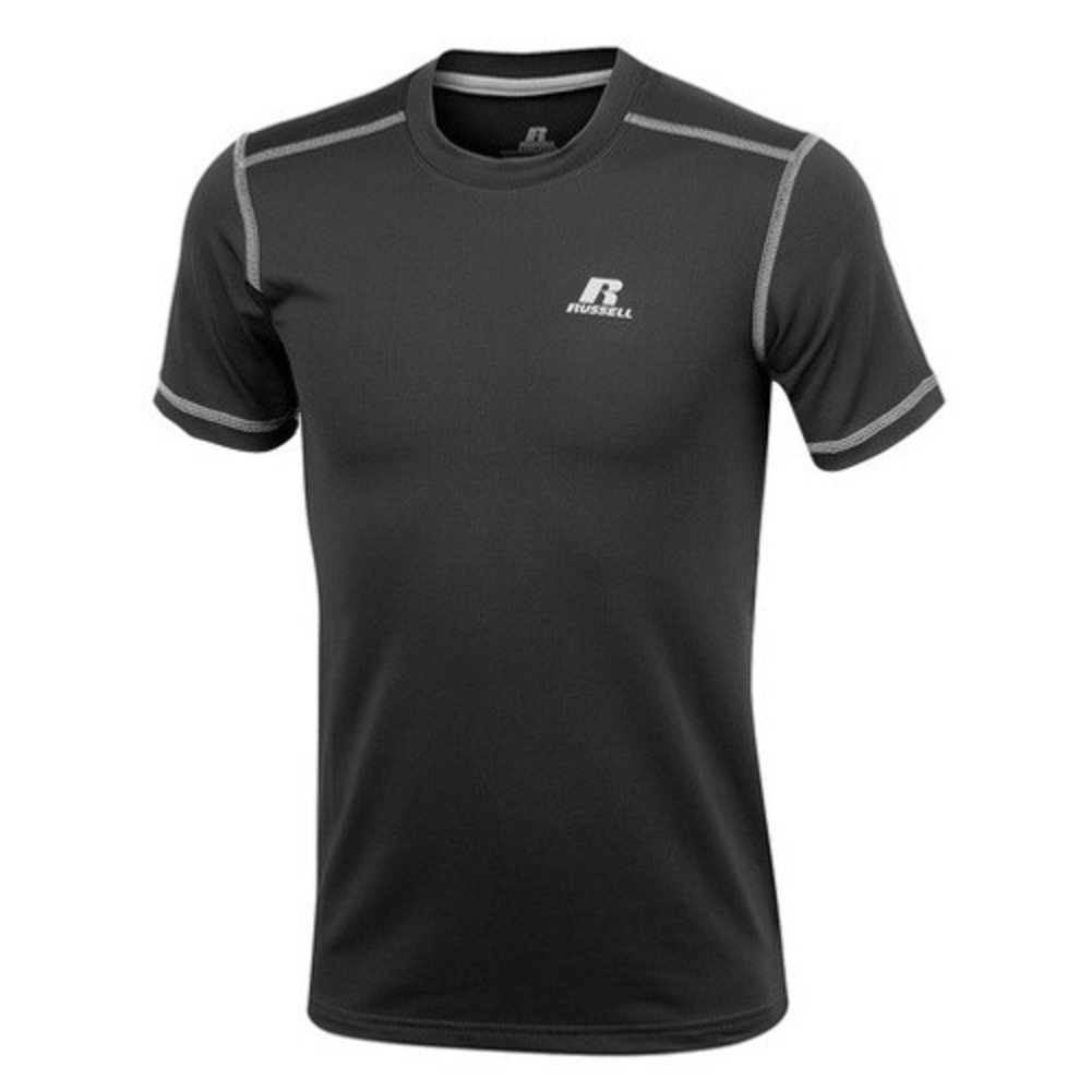 Russell Athletic Boys' Fitted Not Tight Short-Sleeve Tee - L, Black, L (14/16)